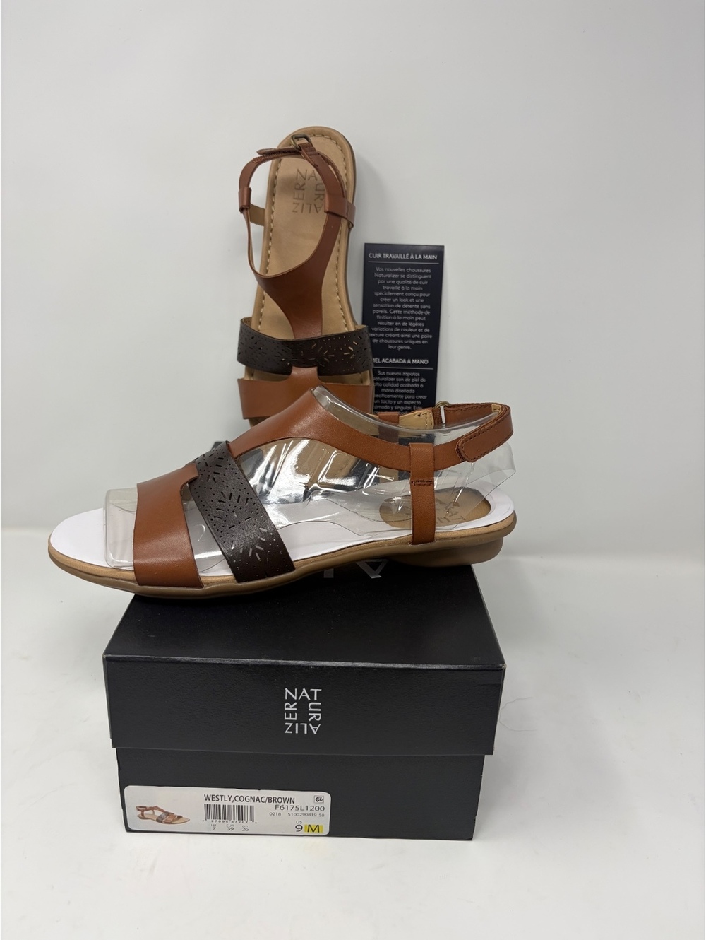 Naturalizer Westly Cognac Brown Sandals Size 9M